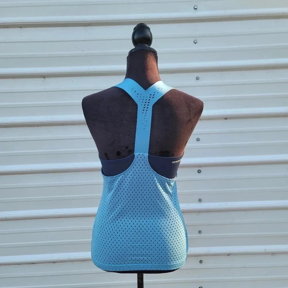 Adidas Primeblue Racerback Tank Top Blue Navy Running Hiking Bild in Bra sz M - Picture 10 of 16